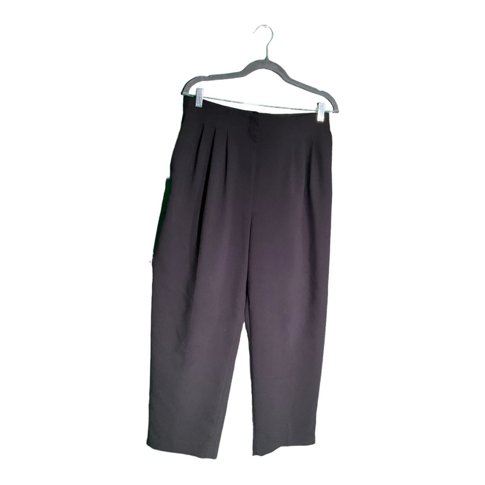H&M Women’s Size M Plaid Black High Rise Pockets Wide Leg Dress Pants